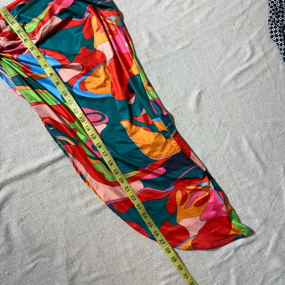 Coord Set Psychedelic Colorful Swirls 60s/70’s Style Halter Bra Top Skirt - Picture 10 of 12